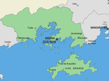 नक्शे के Angra डॉस Reis नगर पालिका