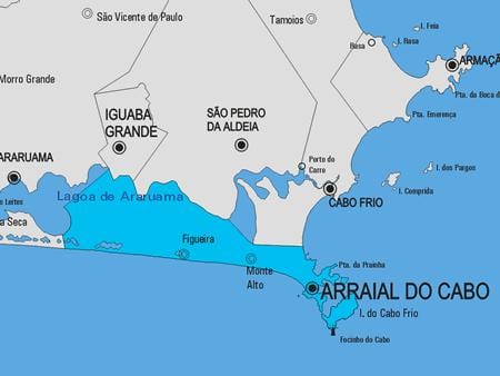नक्शे के Arraial काबो करना नगर पालिका