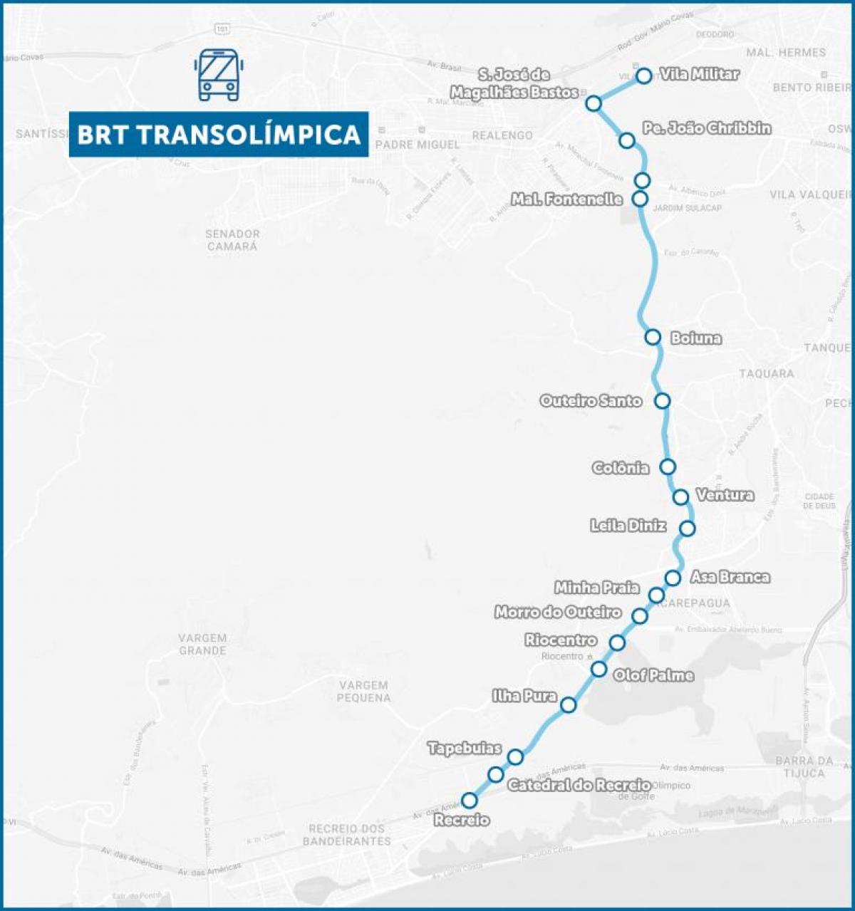 नक्शे के BRT TransOlimpica