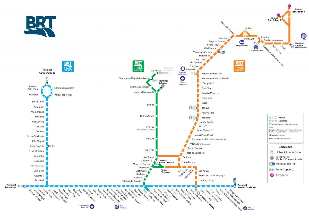 नक्शे के BRT रियो डी जनेरियो