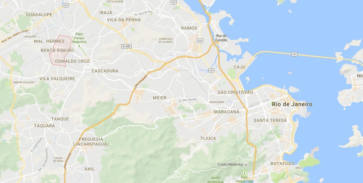 नक्शे के favela Bento रिबेरो