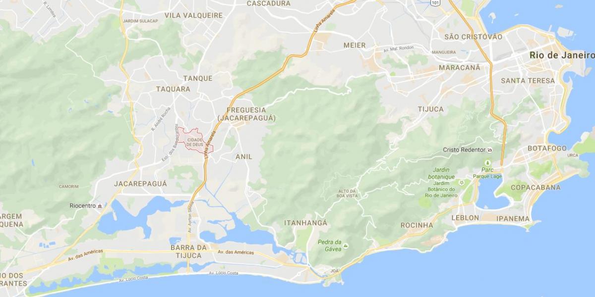 नक्शे के favela सिडेड दे डस