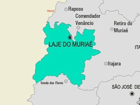 नक्शे के Laje do Muriaé नगर पालिका