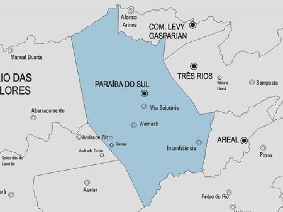 नक्शे के Paraíba do Sul नगर पालिका