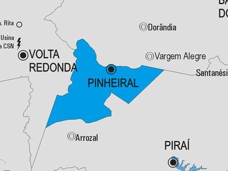 नक्शे के Pinheiral नगर पालिका