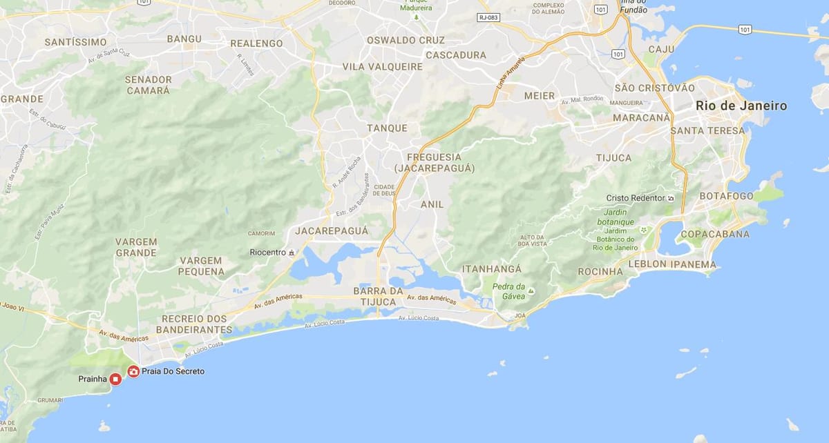 नक्शे के Prainha समुद्र तट
