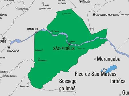 नक्शे के São Francisco de Itabapoana नगर पालिका
