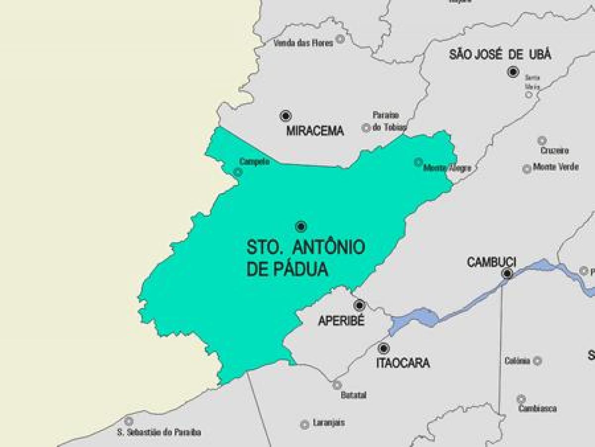 नक्शे के Santo Antônio de Pádua नगर पालिका