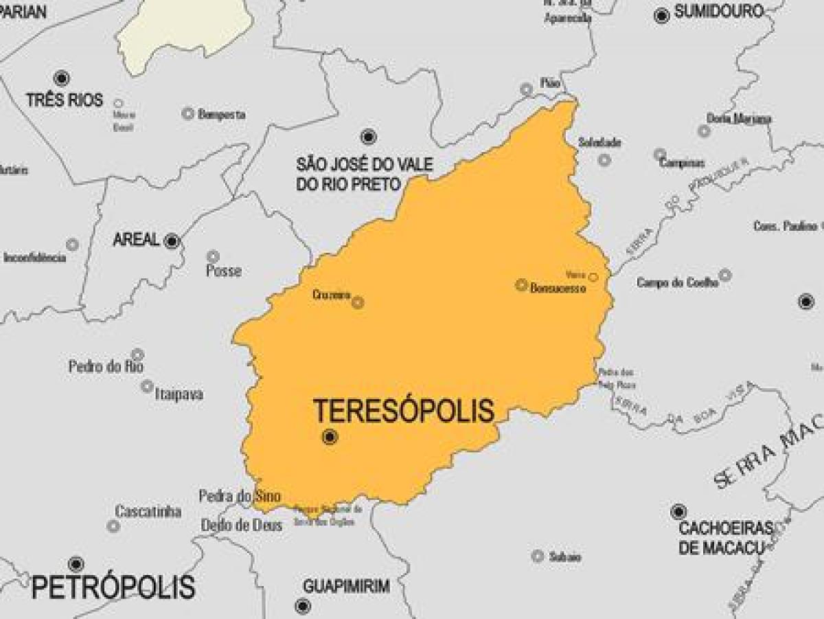 के नक्शे नगर पालिका Teresópolis