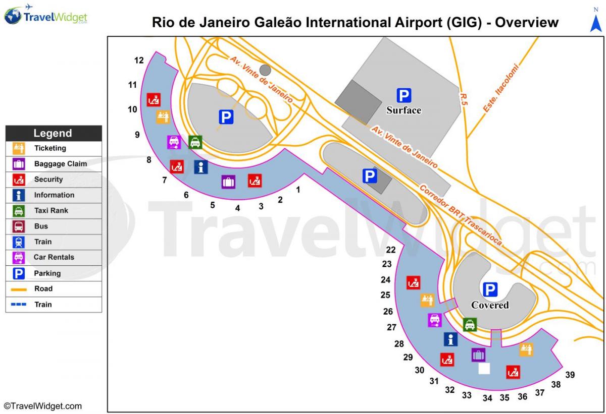नक्शे के गलेअन हवाई अड्डे के टर्मिनल