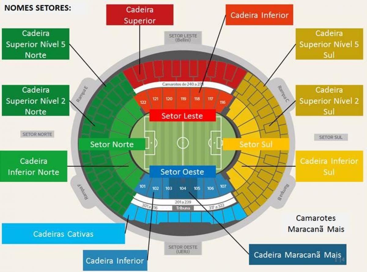 नक्शे के मरकाना स्टेडियम secteurs