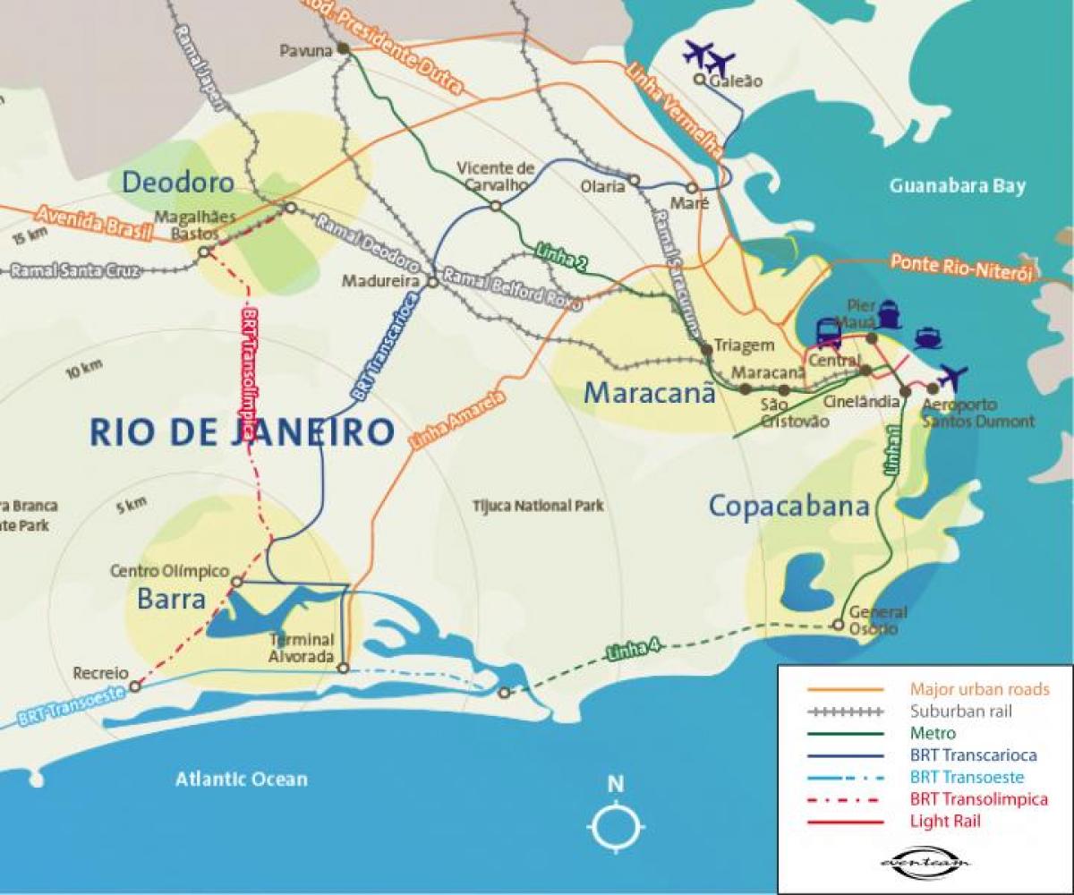 नक्शे के रियो डी जनेरियो में हवाई अड्डों