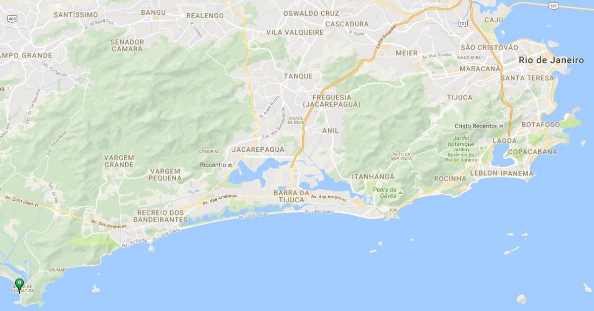 मानचित्र समुद्र तट के बारा दे गुआरतिबा में