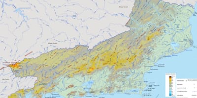 नक्शा राहत के लिए रियो डी जेनेरो के राज्य