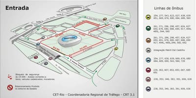 नक्शे के स्टेडियम Engenhão transports