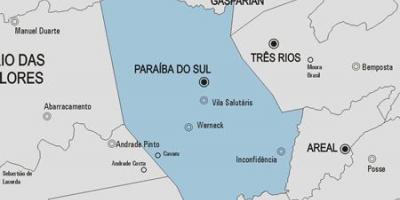 नक्शे के Paraíba do Sul नगर पालिका