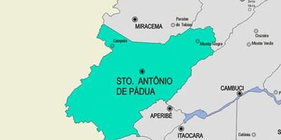 नक्शे के Santo Antônio de Pádua नगर पालिका