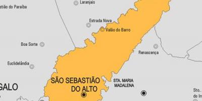 नक्शे के São Sebastião do Alto नगर पालिका