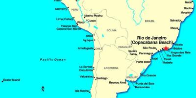 नक्शे के रियो डी जनेरियो में दक्षिण अमेरिका