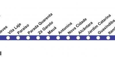 नक्शे के रियो डी जनेरियो मेट्रो लाइन - 3 (नीला)
