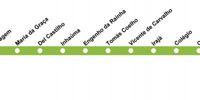 नक्शे के रियो डी जनेरियो मेट्रो लाइन 2 (हरा)